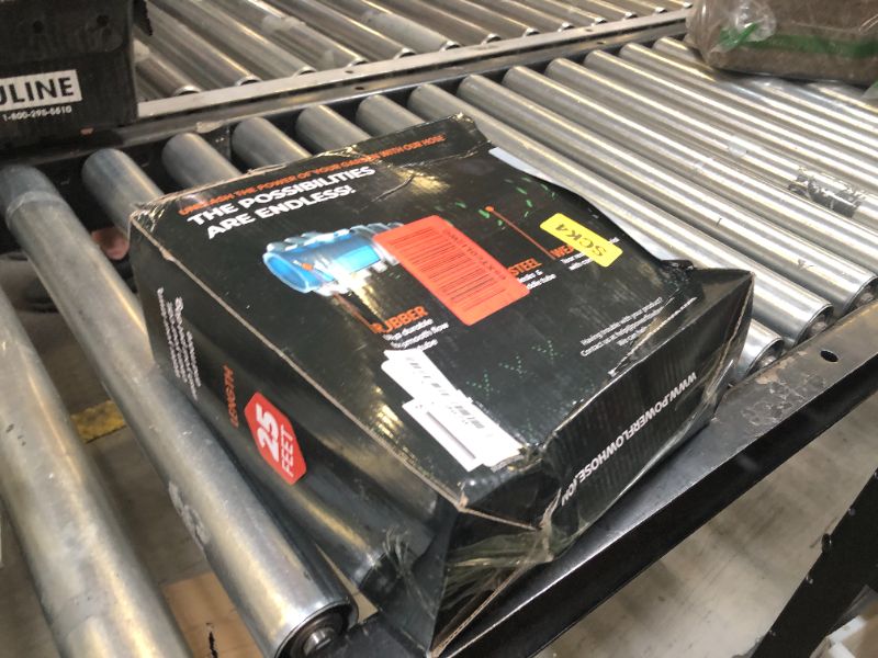 Photo 1 of PowerFlow Garden Hose, NON-EXPANDABLE 25 Feet Premium Quality Stainless Steel Metal Water Hose with Durable Fabric Skin, Hose For Commercial, Residential Use, Bonus 10-way Spray Nozzle (25 Ft, Black)