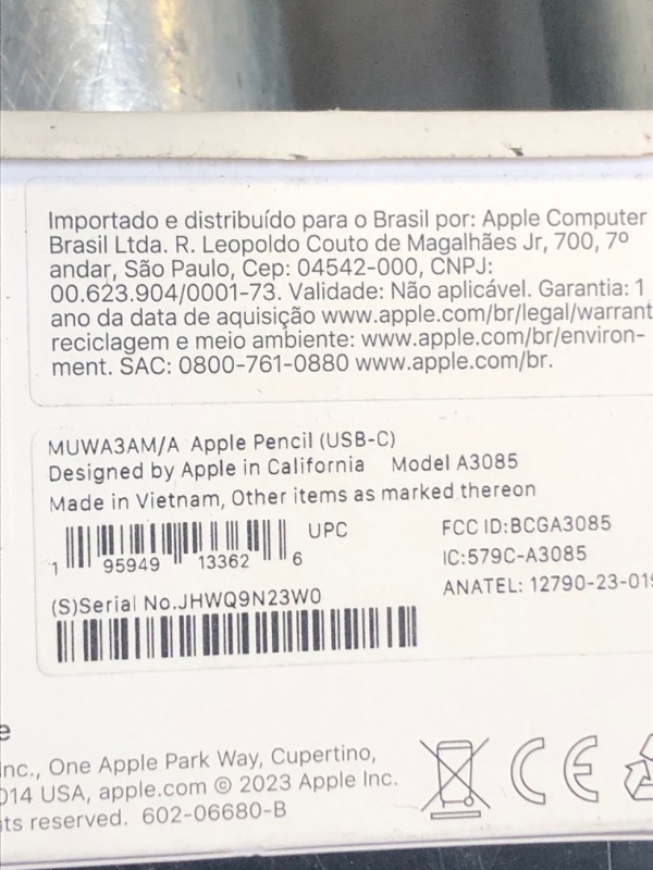 Photo 1 of Apple Pencil (USB-C): Device Compatibility Check Required - Pixel-Perfect Precision, Tilt Sensitivity, Perfect for Note-Taking, Drawing, and Signing Documents. Charges and Pairs with USB-C