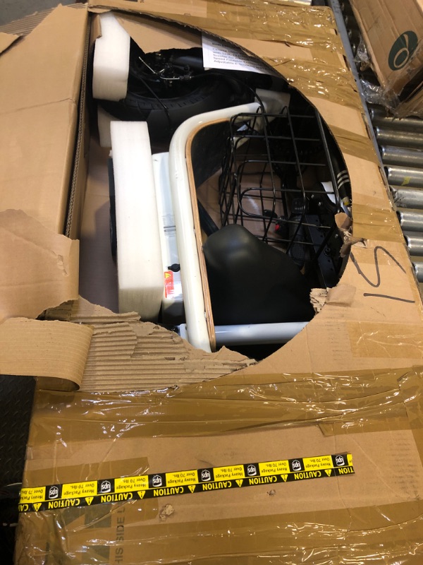 Photo 1 of Caroma 560W Peak Electric Scooter with Seat, 12 Miles Max Range Electric Scooter for Adults&Teens, 20mph Top Speed Foldable Commuter Ebike, Adjustable E-Scooters with Basket
