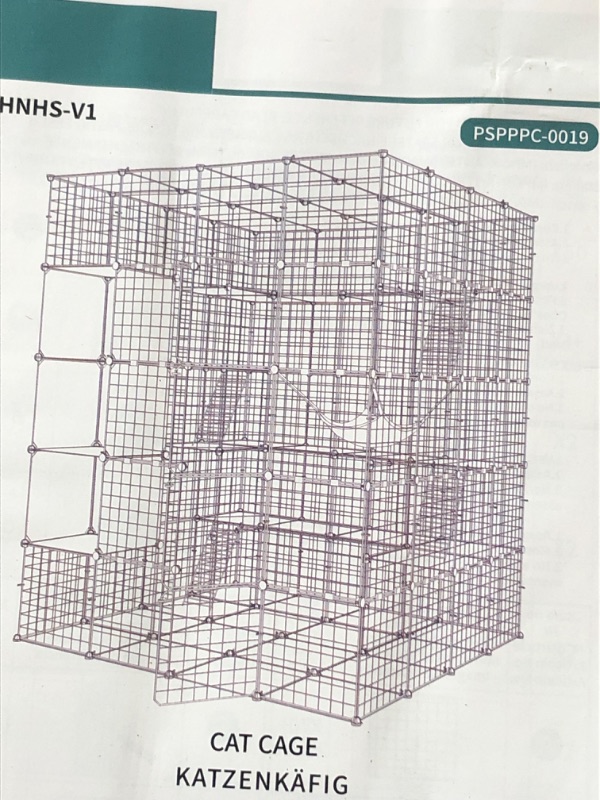 Photo 1 of YITAHOME Large Cat Cage with Storage Cube DIY Indoor Catio Cats Enclosures Metal Playpen with Large Hammock for 1-4 Cats 4 Tiers Kitten Kennel
