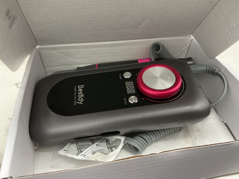 Photo 1 of Electric Nail File Machine, 35000RPM Rechargeable Nail Drill, Professional Acrylic Gel Nails Remover with Drill Bits, Portable Efiler Manicure Supplies for Polishing Grinding, Home Salon Use
