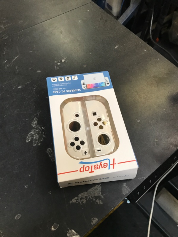 Photo 1 of HEYSTOP Switch OLED Case for Nintendo Switch OLED Model, Dockable Cover Hard PC Protector Case for Switch OLED Grips for Switch OLED Console and Accessories with Thumb Stick Caps