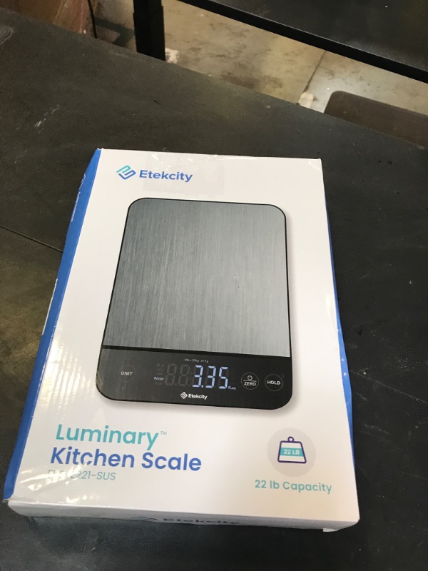 Photo 1 of Etekcity Food Kitchen Scale 22lb, Digital Weight Grams and Oz for Weight Loss, Baking and Cooking, 0.05oz/1g Precise Graduation,5 Weight Units, IPX6 Waterproof, USB Rechargeable,304 Stainless Steel
