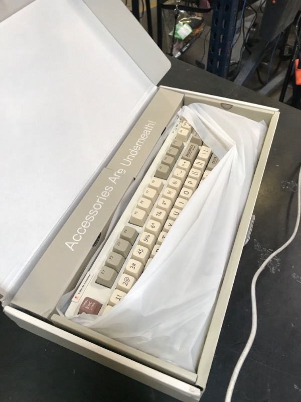 Photo 1 of EPOMAKER RT100 Retro Gaming Keyboard with Display Screen, BT5.0/2.4G/USB-C, 97 Keys Gasket Custom Keyboard, Hot Swappable, RGB Backlit, with Knob for Win/Mac (Sea Salt Silent Switch)