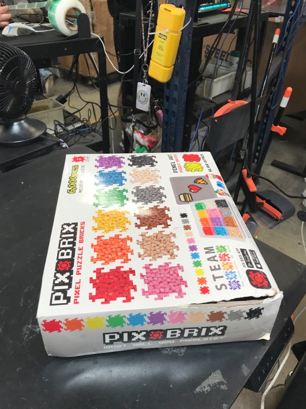 Photo 1 of Pix Brix Pixel Art Puzzle Bricks - 6,000 Piece Pixel Art Container, 12 Color Medium Palette - Interlocking Building Bricks, Create 2D and 3D Builds Without Water or Glue - Stem Toys, Ages 6 Plus