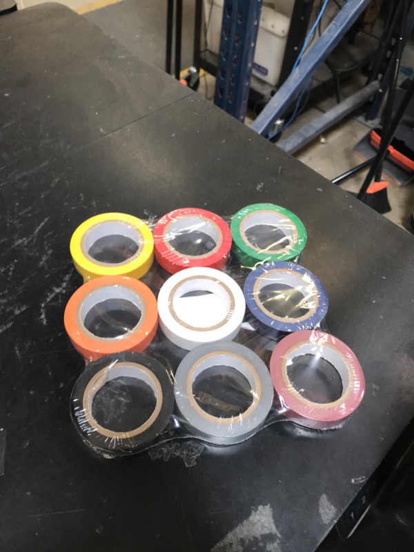 Photo 1 of Romeda 9 Pack Coloured Electrical Tape, Electrical Tape Colours Water, Sun, and Oil Resistant, Electrical Tape is Suitable for Most Domestic, Commercial, and Industrial environments.