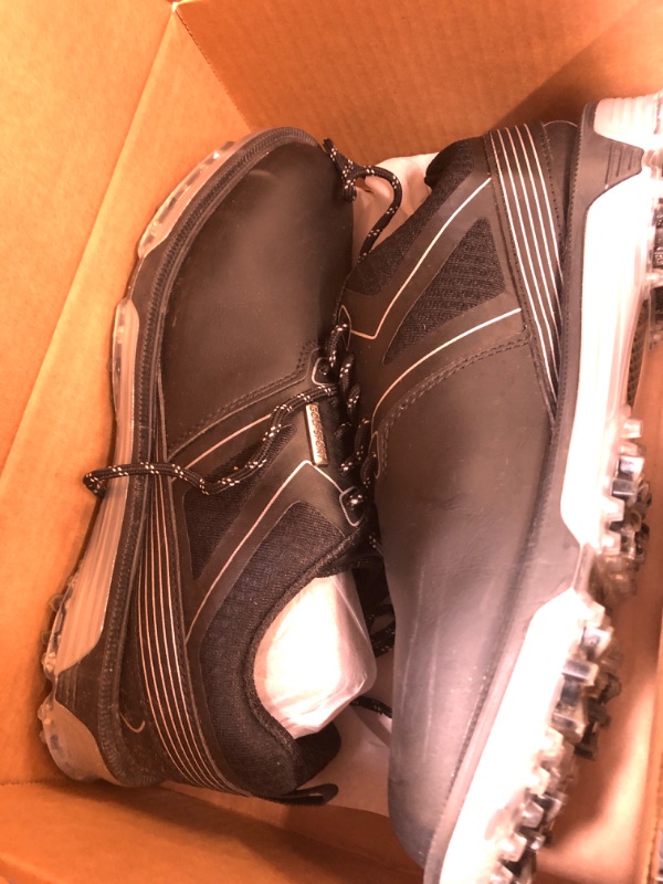 Photo 1 of ULTIANT Men's Golf Shoes Fixed Nail less Sole Waterproof Lightweight No-Slip Walking Shoes Size7.5-13(Black,42)