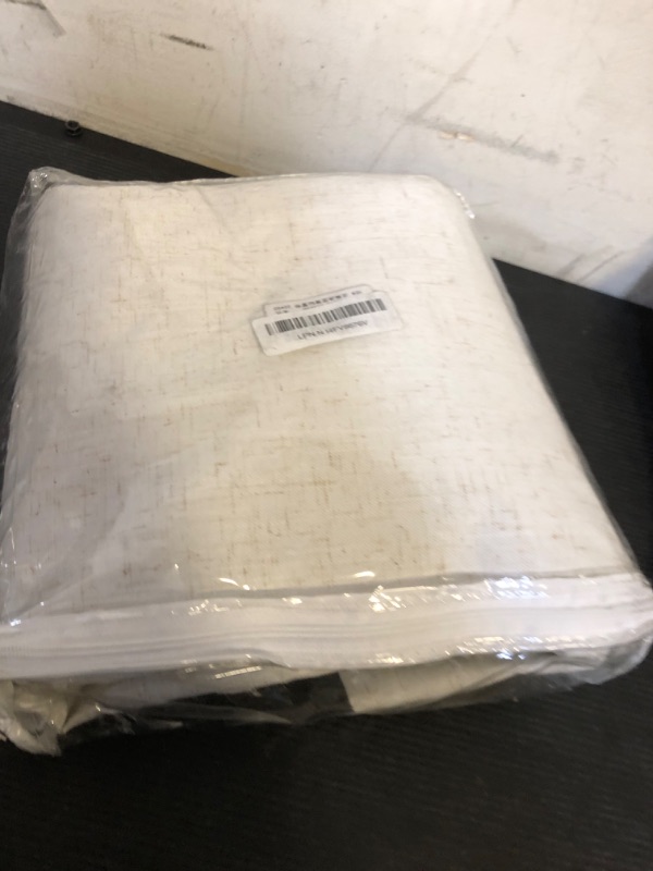 Photo 1 of 100% Blackout Linen Curtains 90 inch Length 2 Panels for Living Room Loop Pocket Pinch Pleated Black out Drapes Cream Colored Heat Reducing Total Blackout Window Curtains for Bedroom 90 inches Long