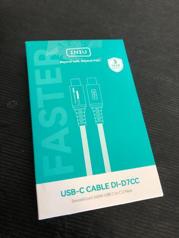 Photo 1 of INIU USB C to USB C Cable, 240W Fast Charging [6.6ft, 2-Pack] Type C Charger Cord, Braided USBC Phone Charger Cable for iPhone 16 15 Pro Samsung S24 S23 Laptops MacBook iPad Switch Steam Deck etc.