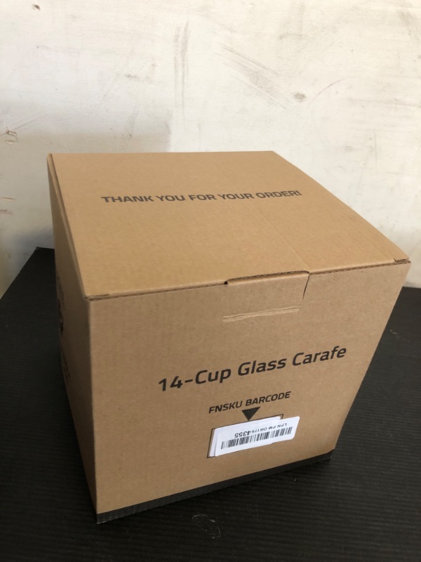 Photo 1 of 14-Cup Glass Replacement Coffee Carafe Compatible with Cuisinart Coffee Maker Models DCC-2200, DCC-2600, DCC-2800, DCC-3200, and DCC-3200P1, Coffee Pot Decanter Pitcher, Black Handle