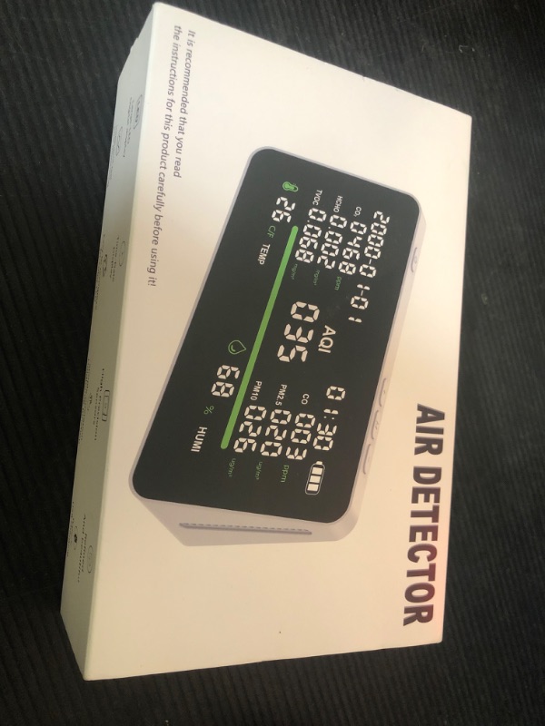 Photo 1 of 11-in-1 Air Quality Monitor, Indoor CO2/VOC/AQI/PM2.5/Thermometer/Humidity Monitor, Portable Smart Air Quality Meters, Air Quality Tester for Home Office Outdoor, Battery Powered