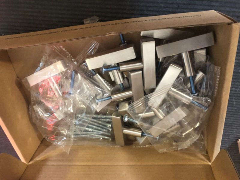 Photo 1 of Ravinte  Pack Brushed Nickel T Bar Cabinet Knobs 2 Inch Square Drawer Knobs Silver Single Hole Kitchen Cabinet Pulls