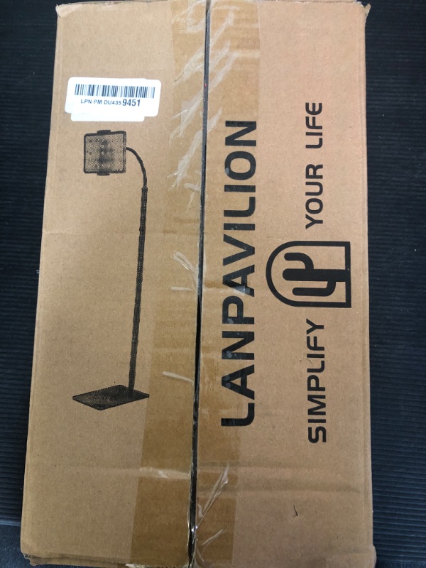Photo 1 of LanPavilion iPad Stand, Adjustable iPad Floor Stand Metal Tablet Stand with Flexible Gooseneck, Compatible with iPad, Kindle, and Cell Phones (4.7''-13''), Ideal for Hands-Free Use