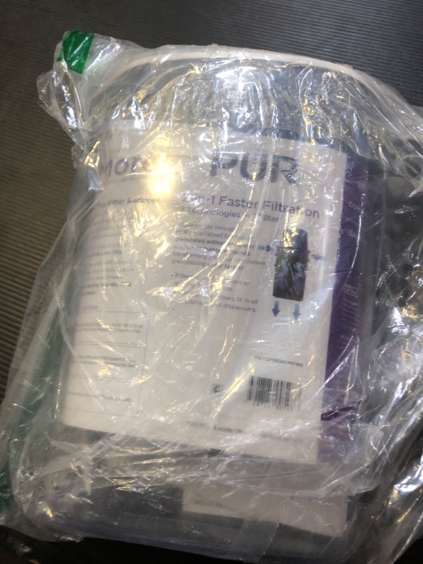 Photo 1 of PUR 7-Cup Pitcher Water Filter with 1 Genuine PUR Filter- Small Capacity, 2-in-1 Powerful, Faster Filtration, Lasts 2 Months or 40 Gallons, Dishwasher Safe, White/Blue (PPT700W)