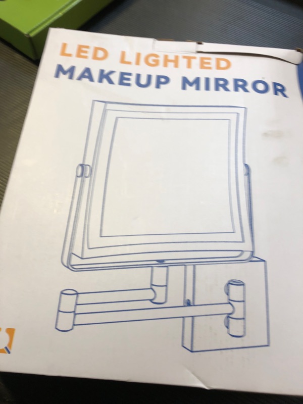 Photo 2 of Ruacq Rechargeable Wall Mounted Makeup Mirror with Lights, Double Sided 1X/10X Magnifying Vanity Mirror with 3 Color Lighting, Touch Screen Dimmable, 360° Rotation Extension Foldable Arm(Matte Black)