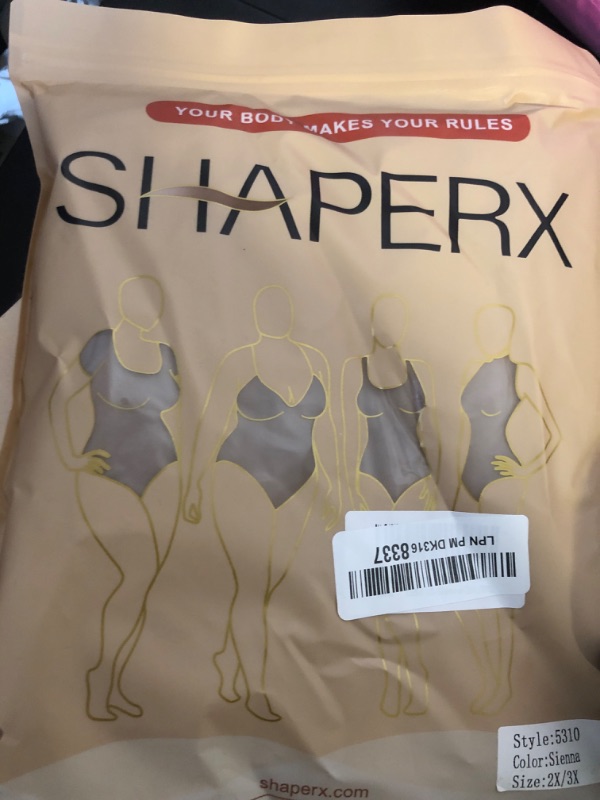Photo 1 of SHAPERX Women's Shaping Mid-Thigh Bodysuit Tummy Control Shapewear Seamless Sculpting Body Shaper,SZ5310-Sienna-2XL/3XL