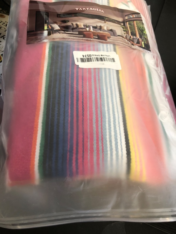 Photo 1 of 12 Pack Mexican Table Runners 14” x 84” Rainbow Colors Large Boho Mexican Theme Party Decoration for Cinco de Mayo Fiesta Party 6 Serape Table Runner (14” x 84”-12Pcs)