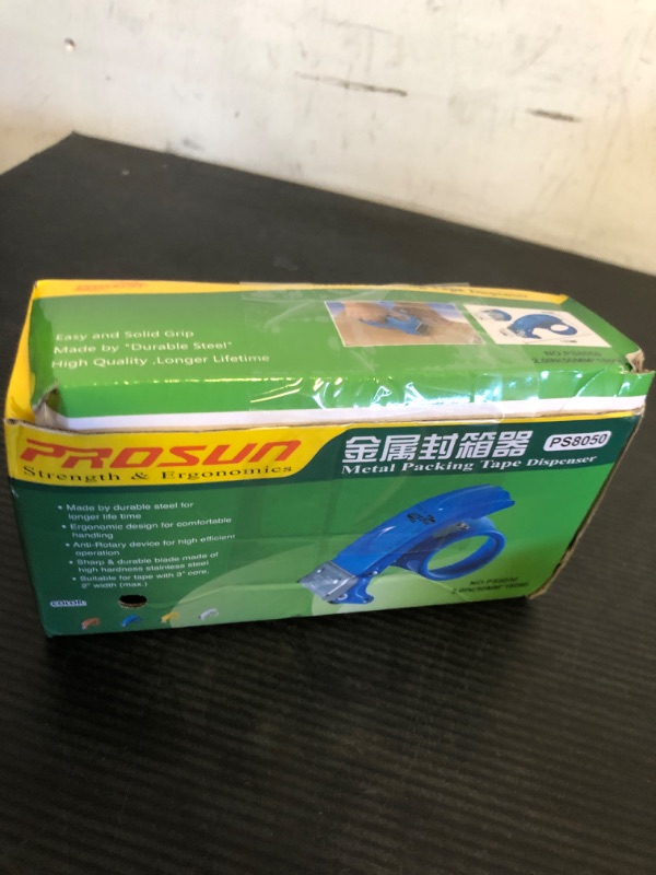 Photo 1 of PROSUN Metal Handheld 2 Inch Tape Gun Dispenser Packing Packaging Sealing Cutter Blue