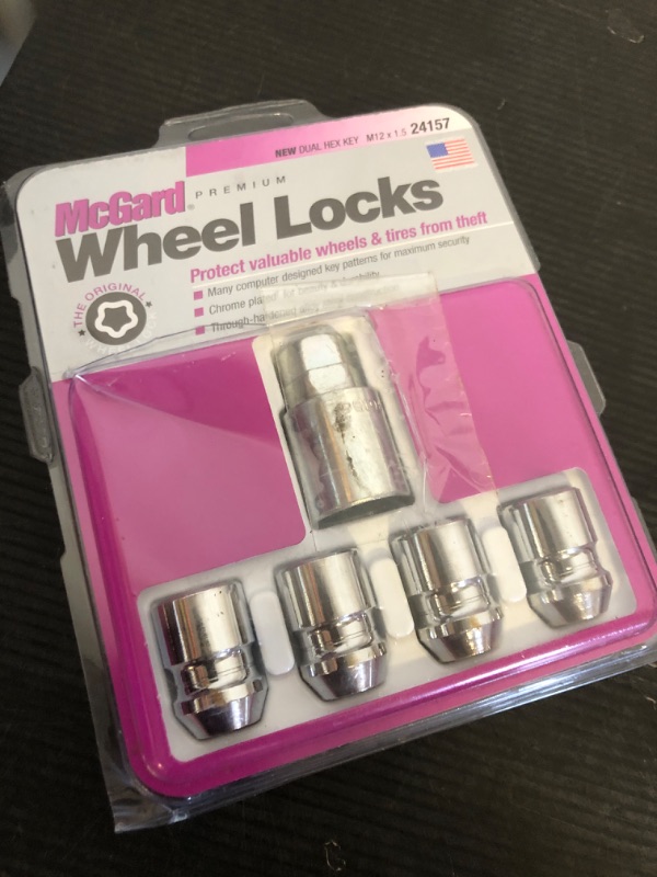 Photo 1 of McGard 24157 Chrome Wheel Lock Set, Cone Seat, M12x1.5 Thread, 13/16 Key Hex