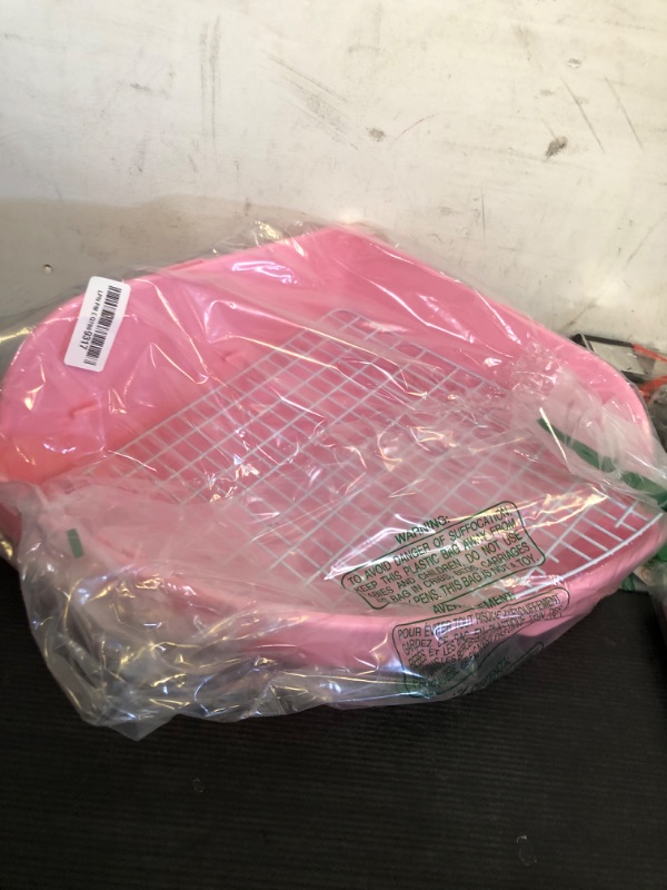 Photo 1 of kathson Large Rabbit Litter Box Bunny Corner Toilet Box Potty Trainer Bigger Pet Pan Small Animal Cage Toilet Bedding Box Fanshaped for Adult Guinea Pigs Chinchilla Ferret Galesaur