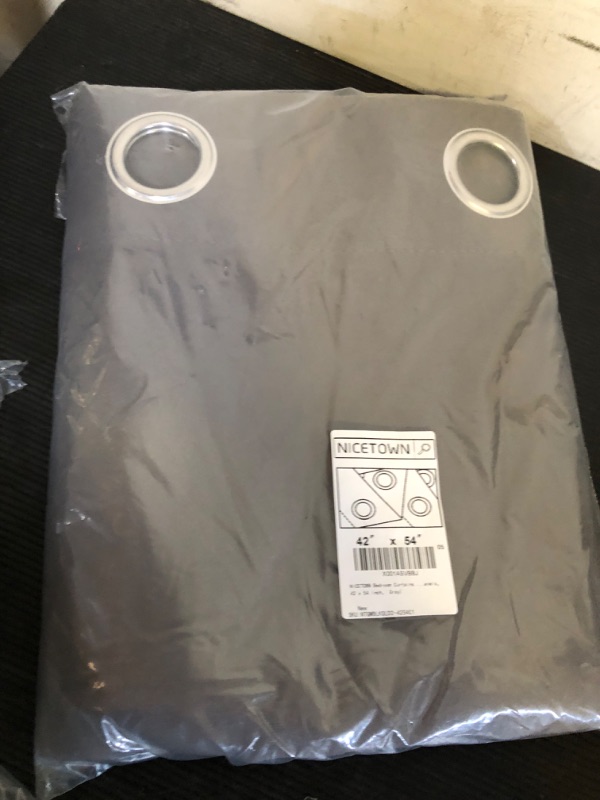 Photo 1 of NICETOWN Bedroom Curtains Blackout Drapery Panels, Three Pass Microfiber Thermal Insulated Solid Ring Top Blackout Window Curtains/Drapes (Two Panels, 42 x 54 Inch, Gray)