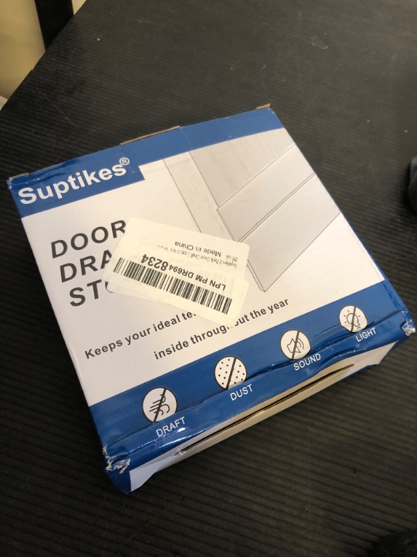 Photo 1 of Suptikes 2 Pack Door Draft Stopper?Door Sweep for Exterior & Interior Doors,Door Bottom Seal Dust and Noise Insulation Weather Stripping Draft Guard Insulator, 1.8" W x 37" L,White