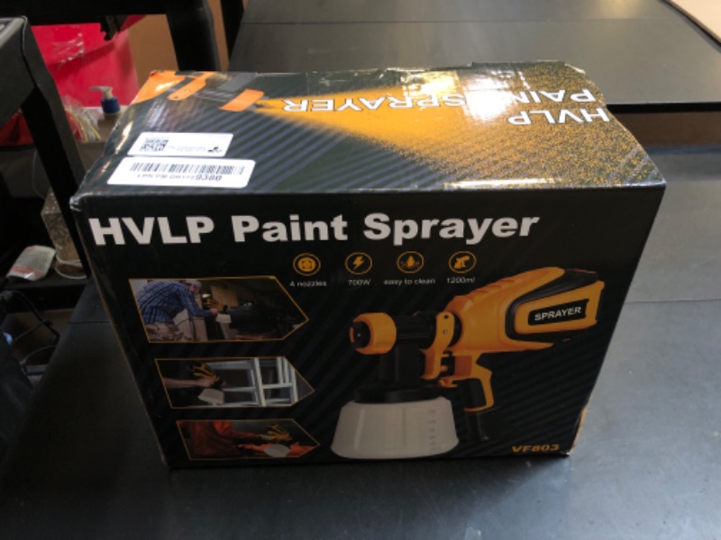 Photo 1 of VONFORN Paint Sprayer, 700W HVLP Spray Gun with Cleaning & Blowing Joints, 4 Nozzles and 3 Patterns, Easy to Clean, for Furniture, Cabinets, Fence, Walls, Door, Garden Chairs etc. VF803