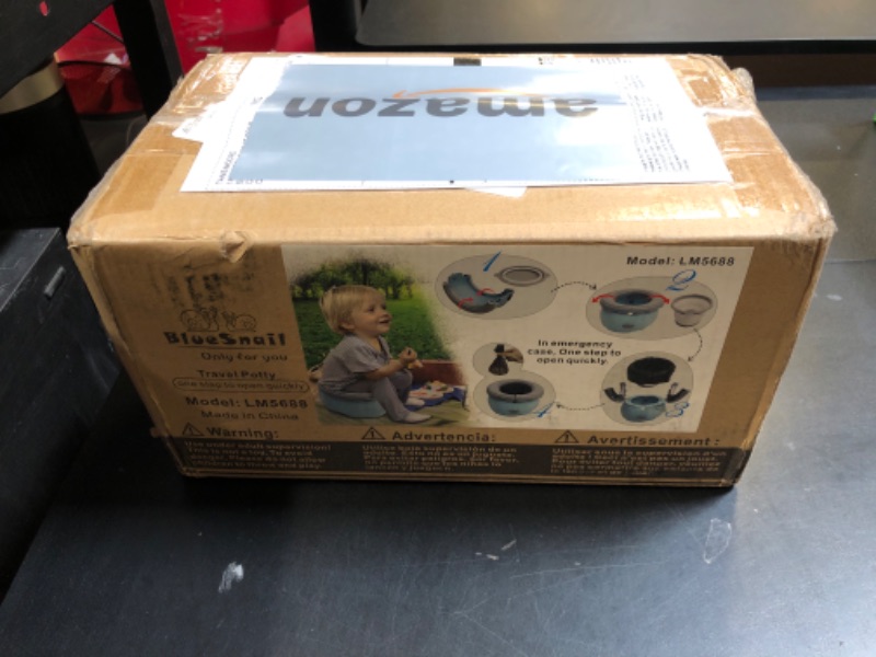 Photo 1 of BlueSnail Travel Potty for Toddlers, to Go Potty with Storage Bag (Light Gray)
