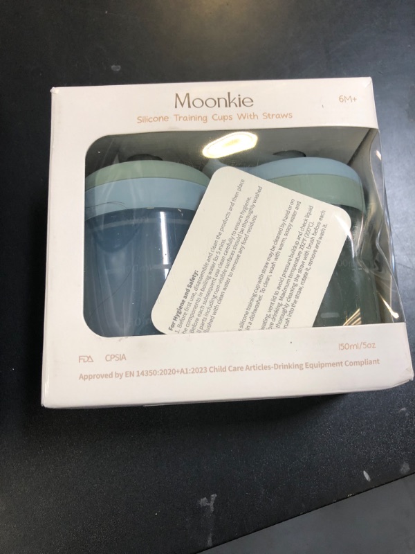 Photo 1 of Moonkie Baby Straw cup | Silicone Toddler Sippy Cup Training Cup with Straw Lid | BPA-Free Drop-Proof Baby Cup | Baby Led Weaning | 6 Months+, 5 oz, 2pack