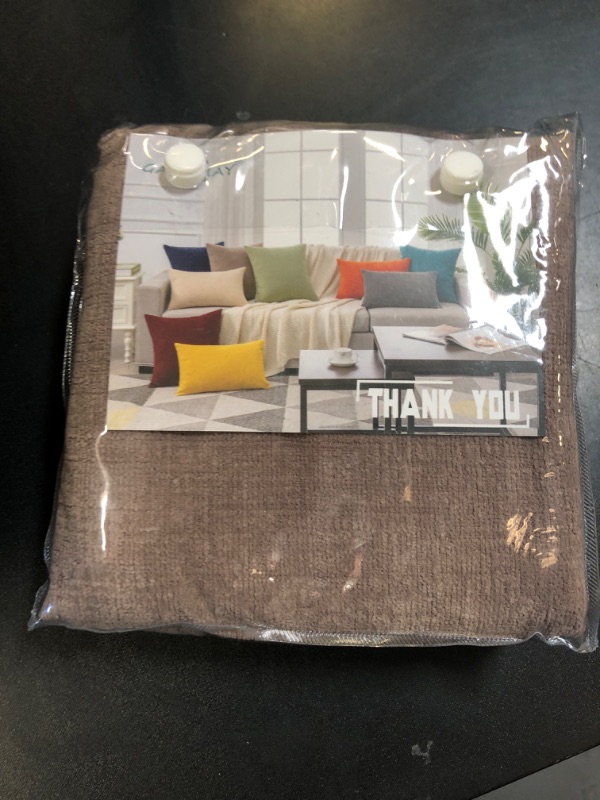 Photo 1 of GAWAMAY Decorative Square Throw Pillow Covers 18"x18" Inch Set of 2, Super Soft Chenille Pillows Farmhouse Fall Pillowcase for Living Room Bedroom Sofa Couch Cushion Cover Taupe Grey 45x45cm