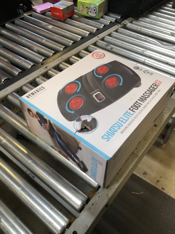 Photo 1 of HoMedics Shiatsu Select Foot Massager with Heat – Shiatsu Foot Massager with Heat, Therapeutic Kneading & Rolling, 4 Rotational Heads with 12 Massage Nodes, Toe-Touch Control