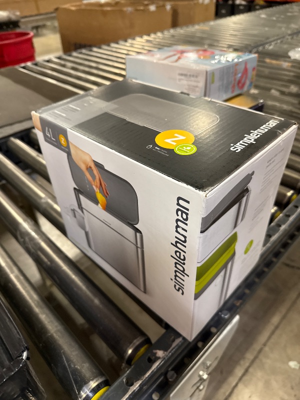 Photo 1 of simplehuman Compost Caddy, Detachable and Countertop Bin, 4 Liter / 1.06 Gallon, Brushed Stainless Steel