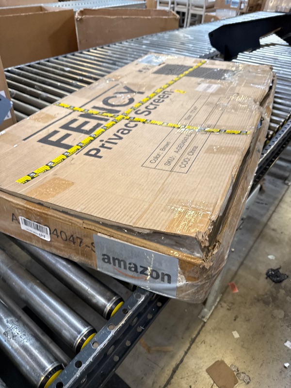 Photo 4 of Outdoor Privacy Screen Metal Privacy Screen 72" H×47" W Freestanding Metal Privacy Screen for Patio Deck Yard, Decorative Privacy Screen Privacy Fence Panels for Outside (Louvered Pattern-Brown)