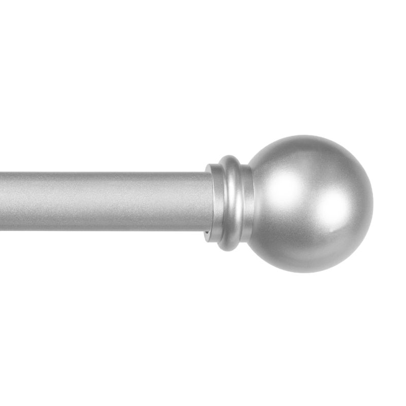 Photo 1 of Kenney Chelsea Ball End Window Curtain Rod, Adjustable Curtain Rod for Windows 28 to 48 Inches, Extendable Curtain Rod Set, Brushed Nickel