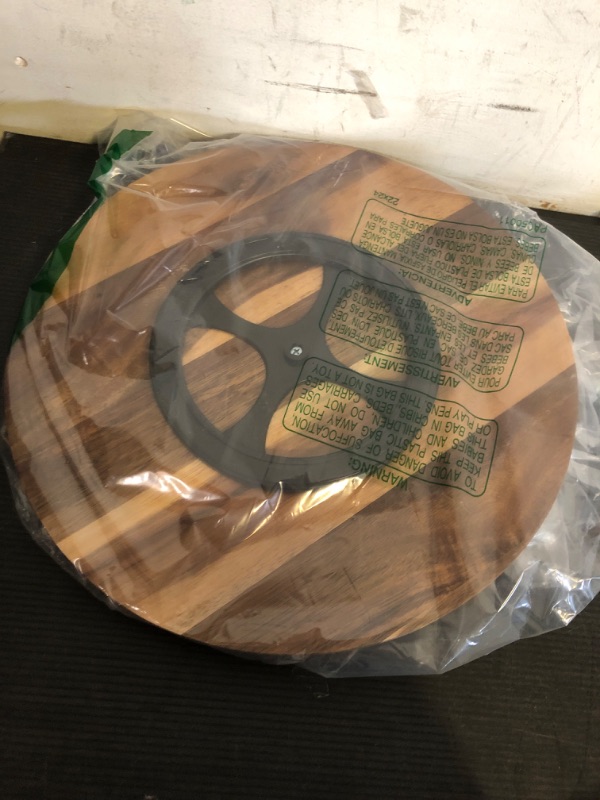 Photo 1 of 14" Acacia Wood Lazy Susan Organizer Kitchen Turntable for Cabinet Pantry Table Organization