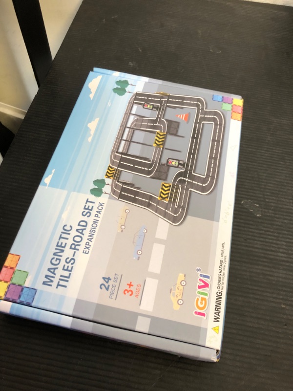 Photo 1 of Magnetic Tiles Road Expansion Pack, STEM Magnet Building Blocks for Toddler Kids Toys, Montessori Educational Toys for 3+ Year Old Boys & Girls, Creative Easter Toy Gifts