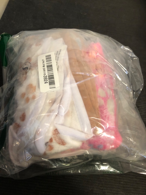 Photo 1 of 1 Pack 3 Blankets Super Soft Fluffy Premium Fleece Pet Blanket Flannel Throw for Dog Puppy Cat Paw Brown/Pink/White Small(23x16 inch)