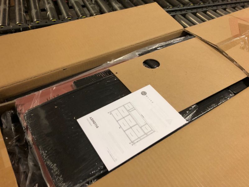 Photo 2 of WLIVE Black Dresser for Bedroom, TV Stand for Bedroom for 55 inch TV with Charging Station and LED Lights, Fabric Chest of Drawers with Open Shelves, 8 Drawers Dressers for Living Room, Closet