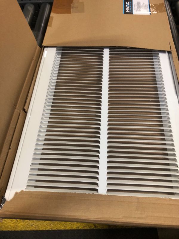 Photo 1 of HVAC Premium 14" X 30 Steel Return Air Filter Grille for 1" Filter - Fixed Hinged - HVAC DUCT COVER - Flat Stamped Face - White [Outer Dimensions: 16 5/8" X 32 5/8"]