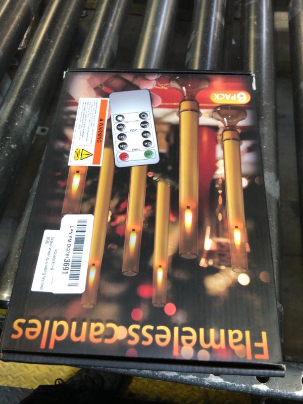 Photo 1 of Sasigeiaa Flameless Taper Candles,with Remote and Timer Flickering Flameless Candles,6 Pack Led Candles,with Base Battery Operated Candles? Taper Candles for Home, Wedding, Party (Gold)