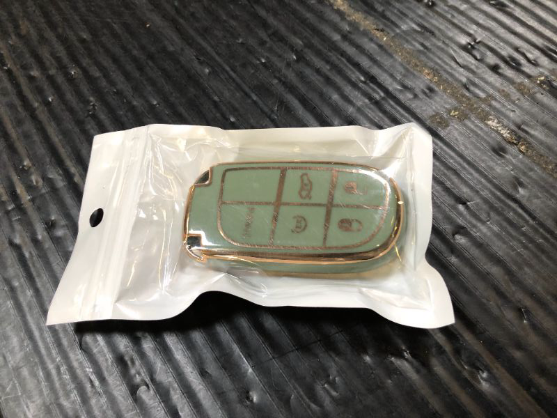 Photo 1 of   Key Fob Cover Compatible with Jeep Grand Cherokee Renegade Chrysler 200 300 Dodge RAM Durango Challenger Journey Dart Fiat TPU Remote Keyless Key Fob Case Protection Shell Accessories, Green
