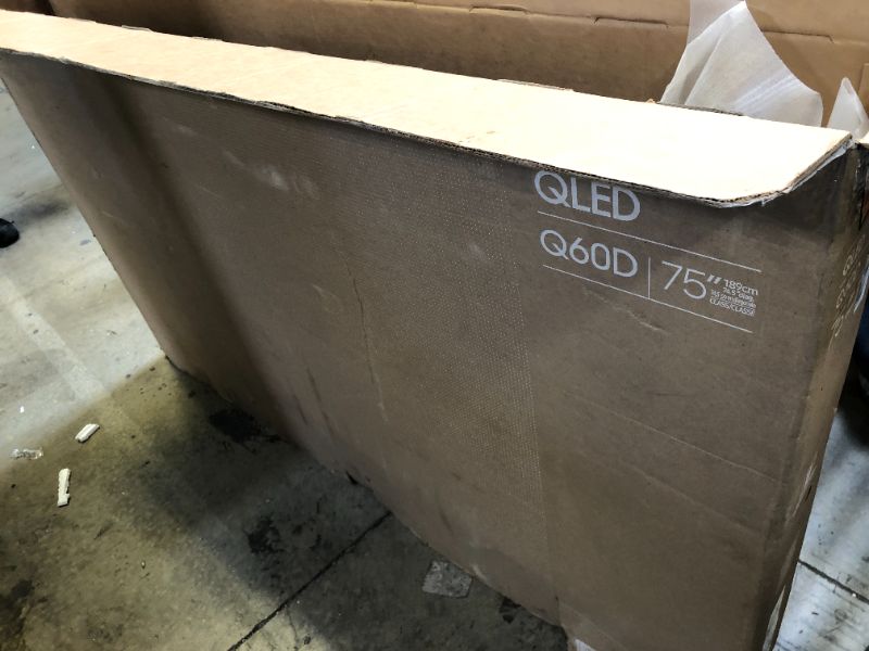 Photo 1 of Parts only-----Samsung 75-Inch Class QLED 4K Q60D Series Quantum HDR Smart TV w/Object Tracking Sound Lite, Motion Xcelerator, Slim Design, Gaming Hub, Alexa Built-in (QN75Q60D, 2024 Model)