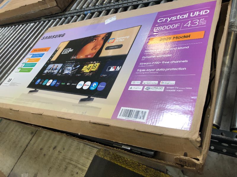 Photo 1 of Samsung 43-Inch Class Crystal UHD U8000F 4K Smart TV (2025 Model) Endless Free Content, Crystal Processor 4K, MetalStream Design, Knox Security, Alexa Built-in