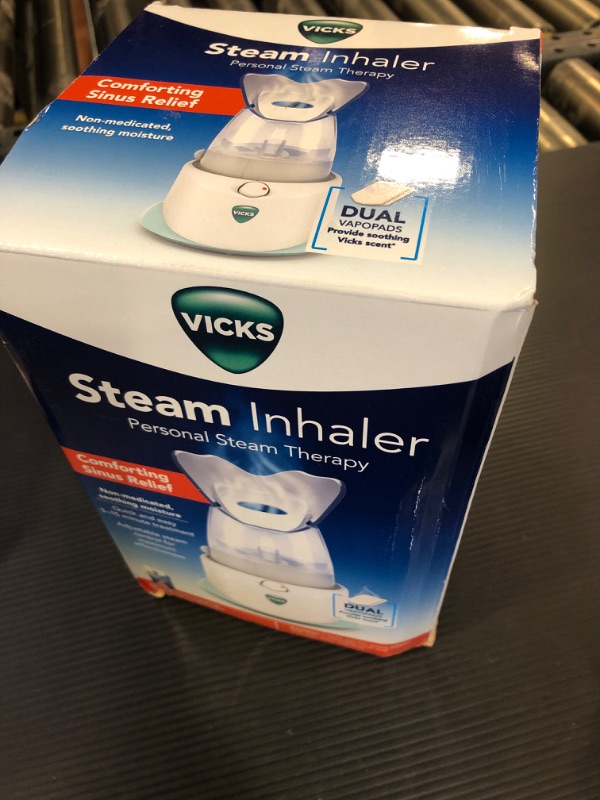 Photo 1 of Vicks Personal Steam Inhaler for Targeted, Natural Steam Relief for Allergies, Congestion, Cough & Colds, and Sinus Irritation, Use with VapoPads - 1 Included, FSA & HSA Eligible