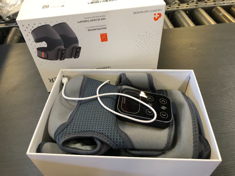 Photo 1 of IKEEPFIT Cordless Knee Massager with Heat Vibration for Pain Relief, MAXwarm 4.0[2025 Upgraded] - Electric Heated Knee Brace with 5 Heat Levels and 3 Massage Mode, Gifts for Men Women (Grey, Pair)
