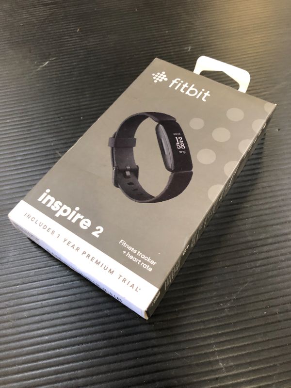 Photo 1 of Fitbit Inspire 2 Health & Fitness Tracker with a Free 1-Year Fitbit Premium Trial, 24/7 Heart Rate, Black/Black, One Size (S & L Bands Included)