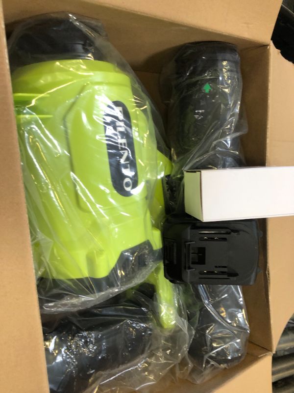 Photo 1 of Leaf Blower Cordless with 2 x 4.0Ah Battery Operated and Fast Charger, 650CFM 280MPH Electric Leaf Blower, 3 Speed Mode, 20V Powered Handheld Blowers for Lawn Care, Blowing Leaves, Small Gravel, Green