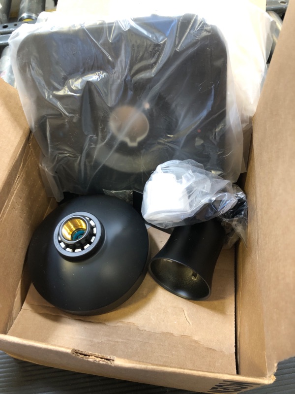 Photo 1 of Moen Genta LX Matte Black Pressure Balancing Eco-Performance Modern Shower Handle and Wide Showerhead, Posi-Temp Valve Required, T2472EPBL
