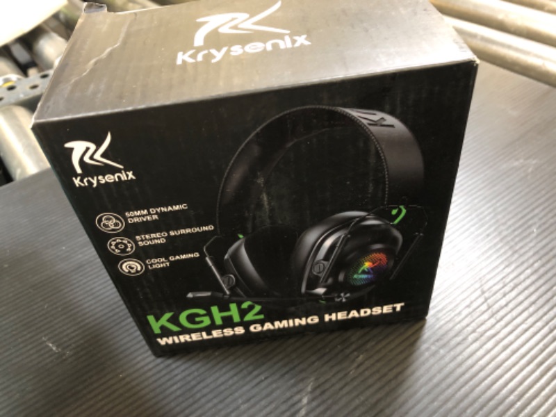 Photo 1 of Wireless Gaming Headset with Noise Canceling Microphone for PC, PS5, PS4, Switch, Mac?2.4 GHz Wireless & Bluetooth 5.4 Gaming Headphones, Cool RGB Lighting, 40Hr Battery, 50mm Drivers-White