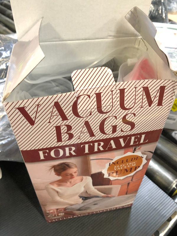 Photo 1 of VMstr 15 Pack Travel Vacuum Storage Bags with USB Pump, Vacuum Packing Seal for Luggage and Suitcase, Space Saver for Clothes and Clothing Travel